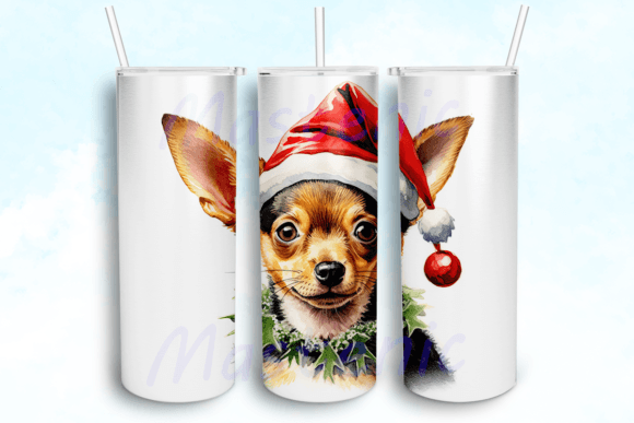 Christmas Pet Portraits Tumbler Graphics for Crafts