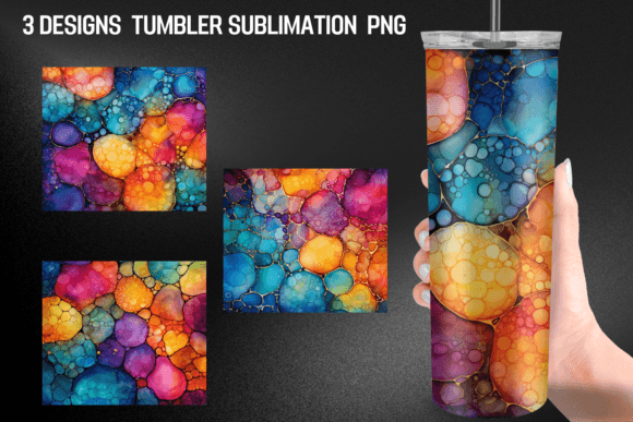 Colorful Alcohol Ink Tumbler Wrap: Graphics for Crafts-Driven Brands