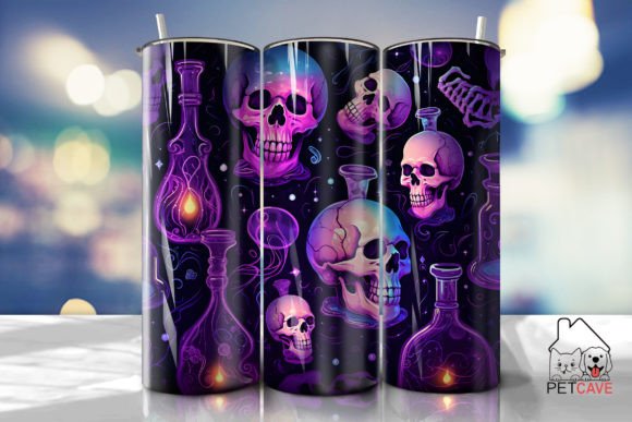 Cosmic Purple Skulls Tumbler Wrap: Graphics for Crafts & Creative Publishing