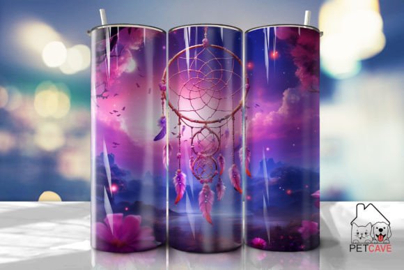 Dream Catcher Pink Tumbler Wrap: Graphics for Crafts & Branding