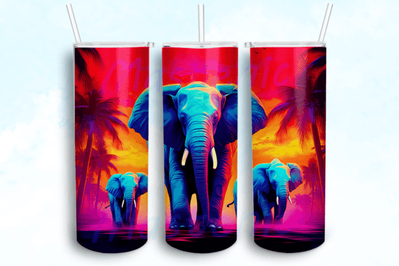 Elephants 20 Oz Skinny Tumbler Graphics for Crafts