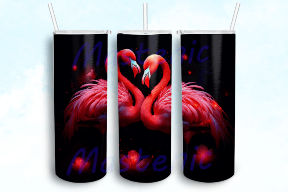 Flamingos Tumbler Sublimation Design: Graphics for Crafts