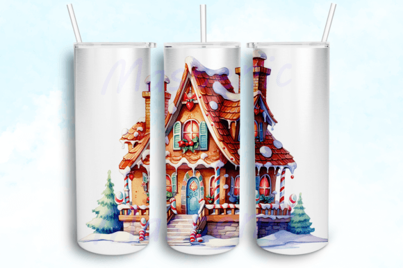 Gingerbread House Dreams Tumbler PNG: Crafts & Graphics for Local Branding