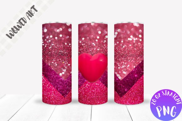 Glitter Heart Tumbler Wrap: Graphics for Crafts