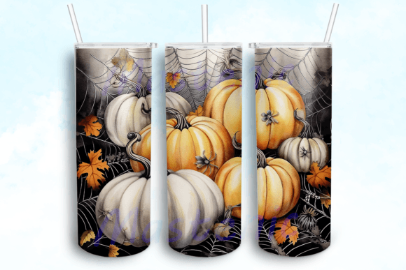 Halloween 20 Oz Skinny Tumbler PNG: Graphics for Crafts-Driven Branding