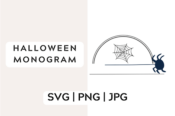 Halloween Monogram SVG PNG JPG Graphics & Print Templates