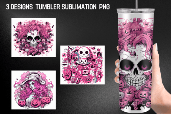Halloween Pink Tumbler Wrap: Graphics for Crafts & Content