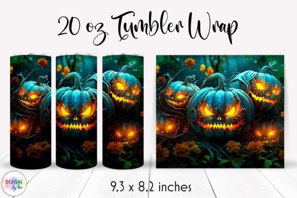Halloween Pumpkins Skinny Tumbler Wrap: Graphics for Tumbler Wraps