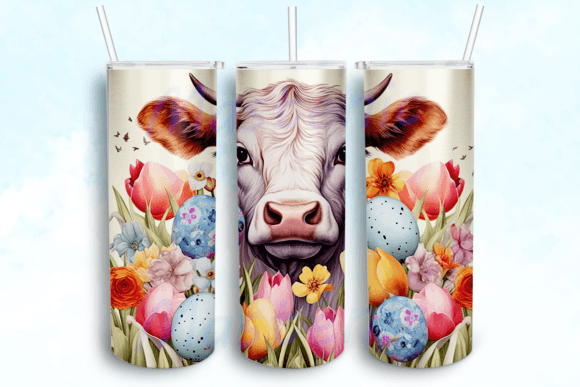 Highland Cow Western Spring Tumbler PNG: Crafts & Graphics for Local Branding