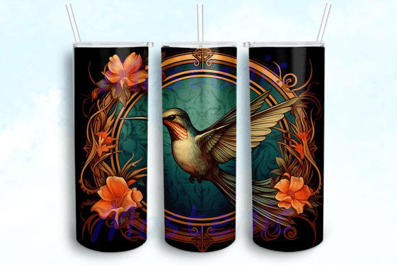 Hummingbird 20 Oz Skinny Tumbler PNG for Crafts & Graphics