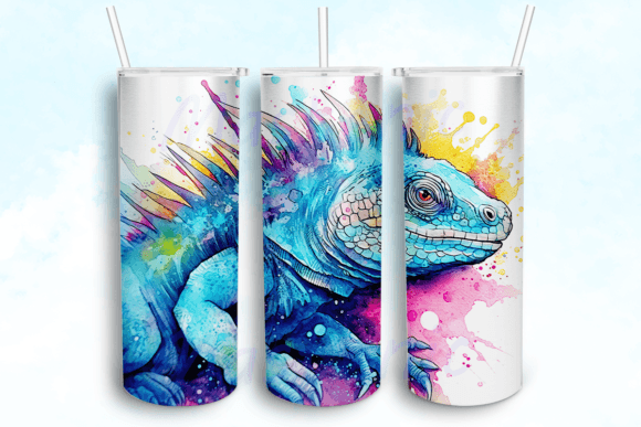 Iguana Tumbler Sublimation Design: Graphics for Crafts & Content