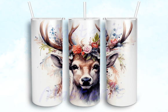 Majestic Reindeer Tumbler Sublimation Graphics for Crafts