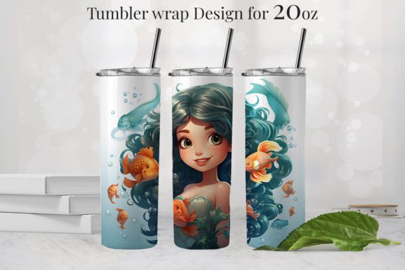 Mermaid Tumbler Design for 20oz: Graphics & Illustrations