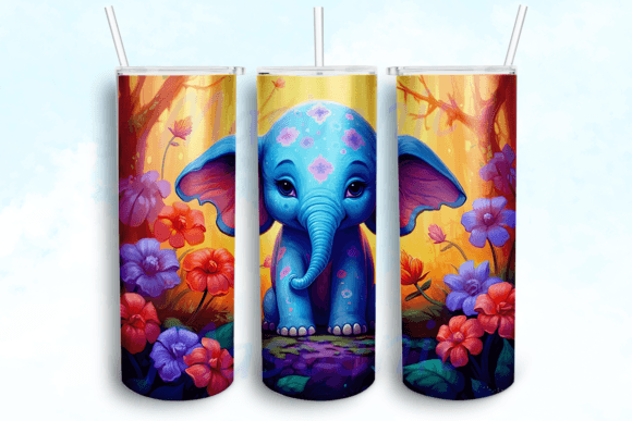 Neon Elephant Tumbler Sublimation