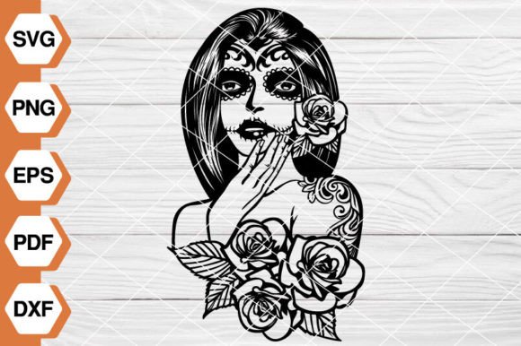 Sugar Skull Girl SVG File EP-136: Graphics & Illustrations for Handmade Brands