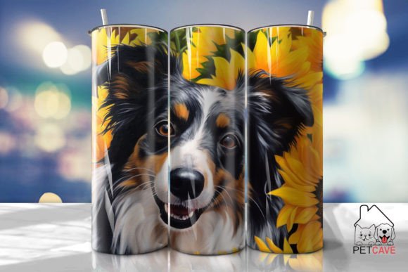 Sunflowers Pet Portrait Tumbler Wrap: Graphics for Crafts