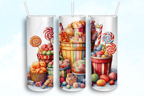 Sweet Candy Delights Tumbler PNG: Graphics for Crafts & Content