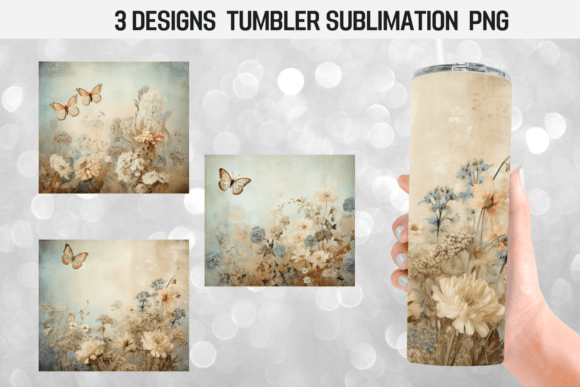 Watercolor Shabby Chic Flowers Graphics for Crafts